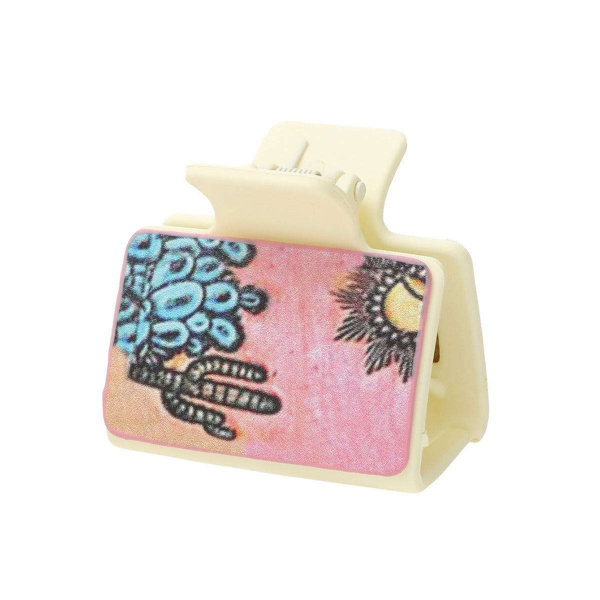 Wholesale Western Style Cactus Flower Leather Hair Clip Shark Clip Combination
